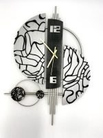 Modern Double Moon Wall Clock - Image 3