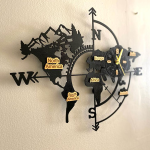 Black and Gold World Cardinal Points Wall Clock - Image 5