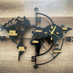 Black and Gold World Cardinal Points Wall Clock - Image 6