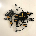 Black and Gold World Cardinal Points Wall Clock - Image 8
